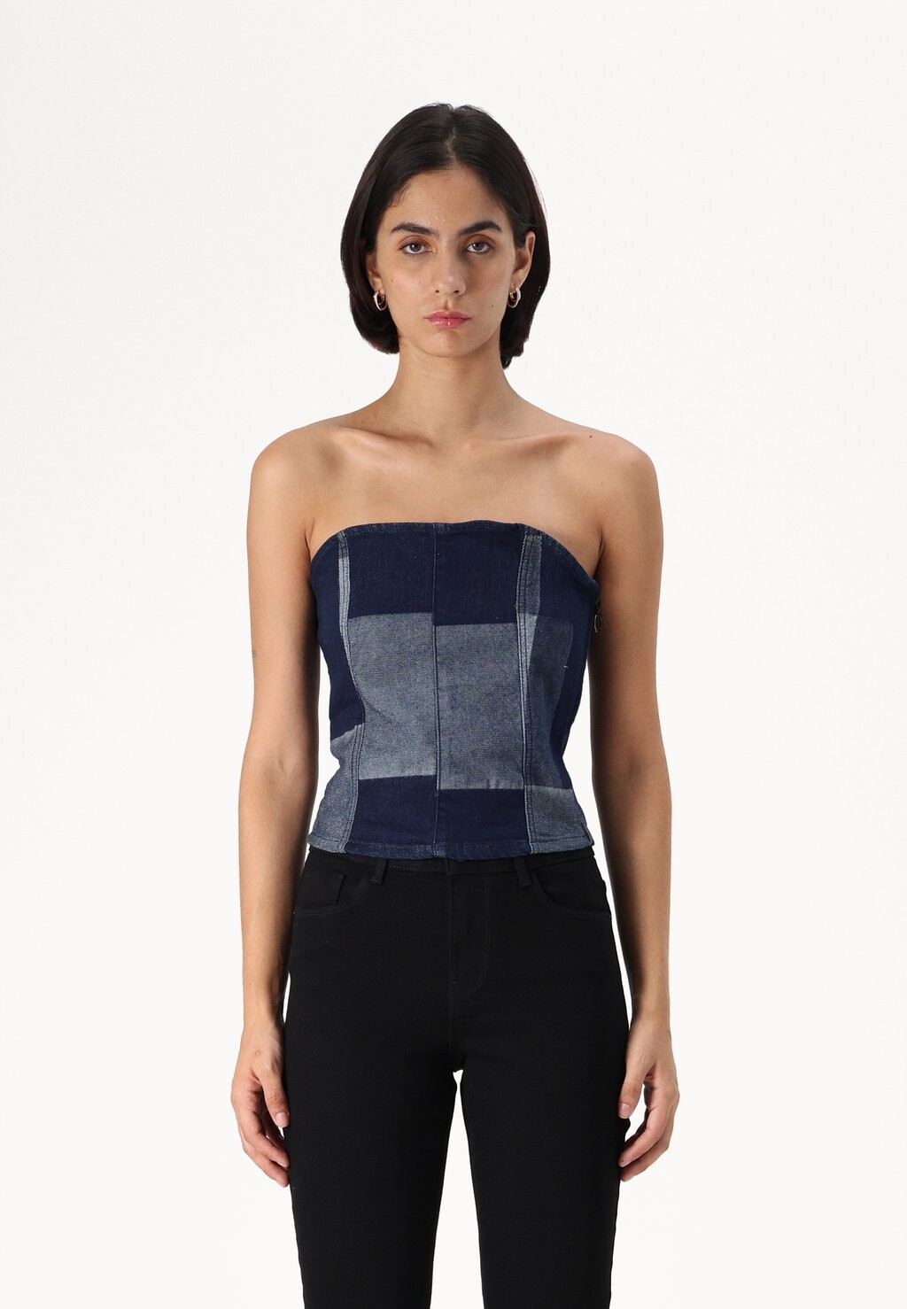 

Топ VMSHERIDAN PATCHWORK Vero Moda Tall, светло-голубой