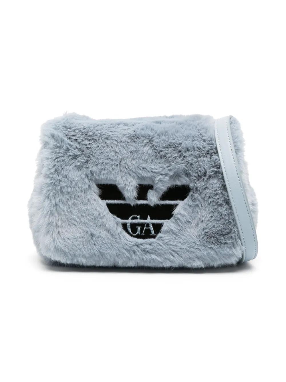 

Сумка на плечо из искусственного меха с логотипом Emporio Armani Kids, синий