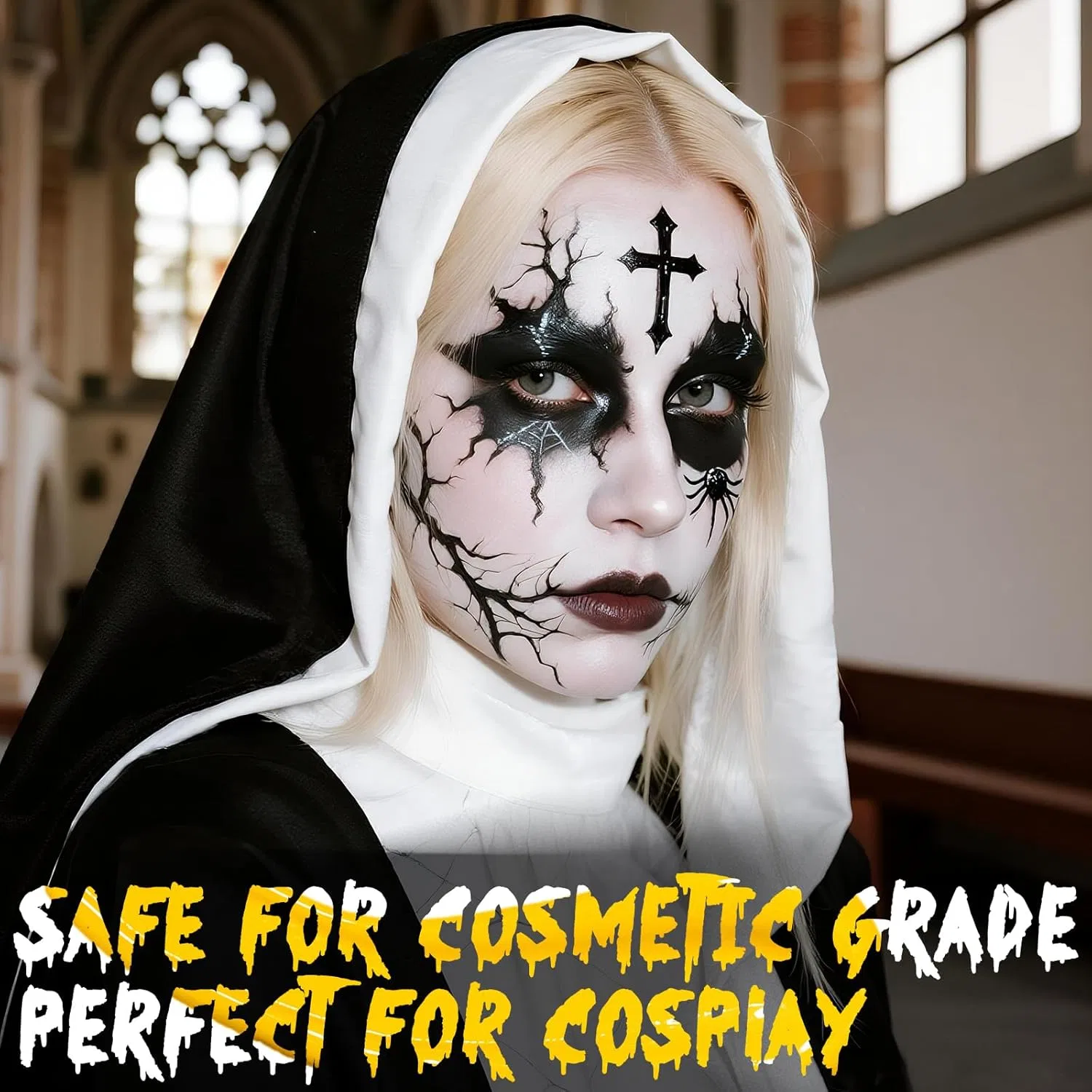 Грим для лица и тела Halloween, белый+черный, nsxsu, 110 г — фото 3