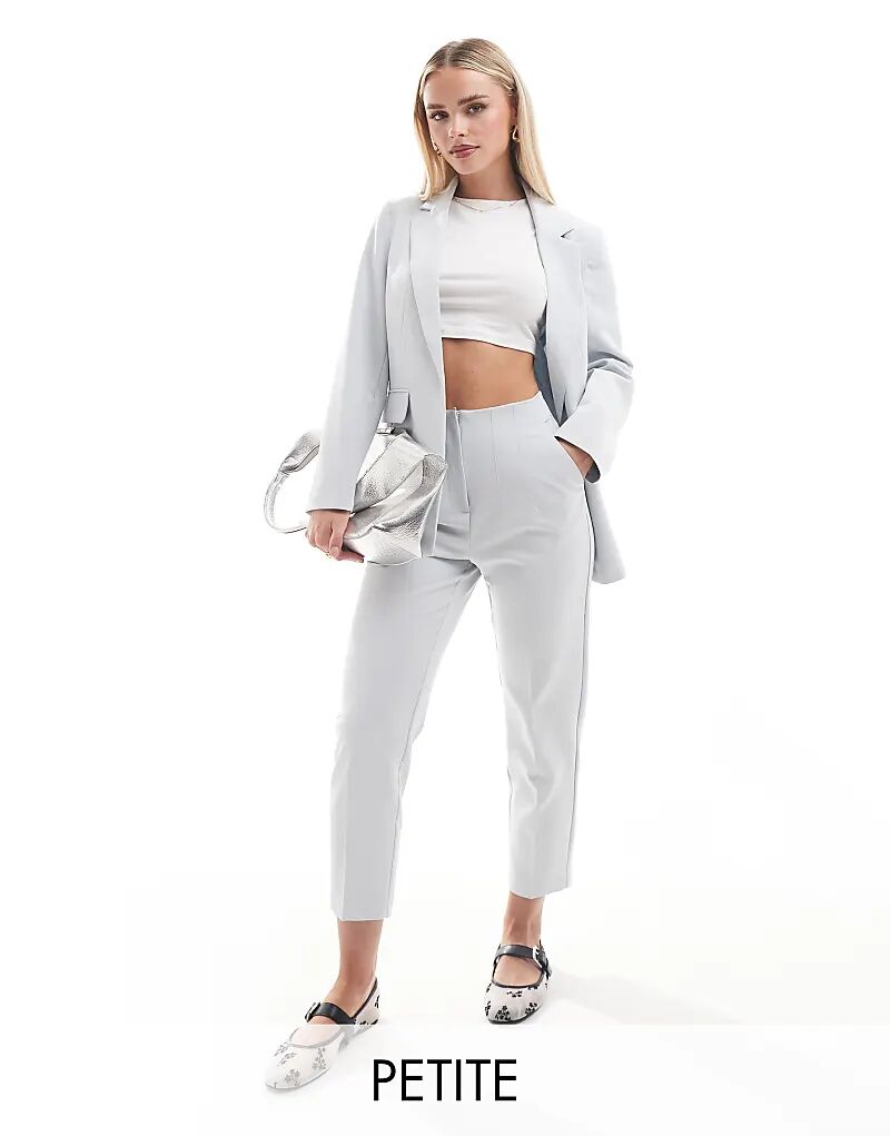 

Брюки-сигареты с высокой талией серо-синего цвета Miss Selfridge