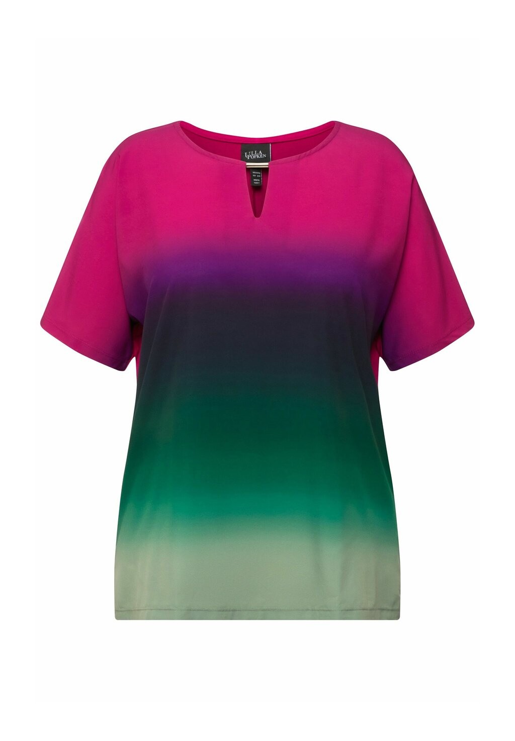 

Футболка с принтом COLOR GRADIENT SHORT SLEEVE SPLIT NECK Ulla Popken, розовый