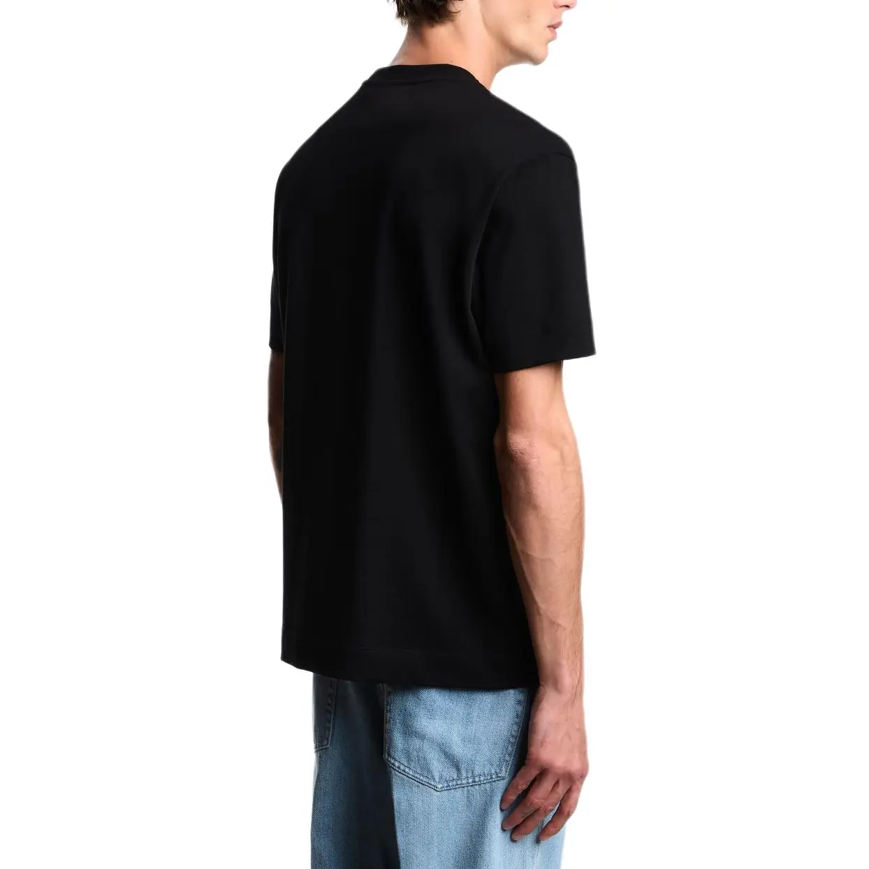 EMPORIO ARMANI Футболка мужская черная с круглым вырезом Moderate — фото 4