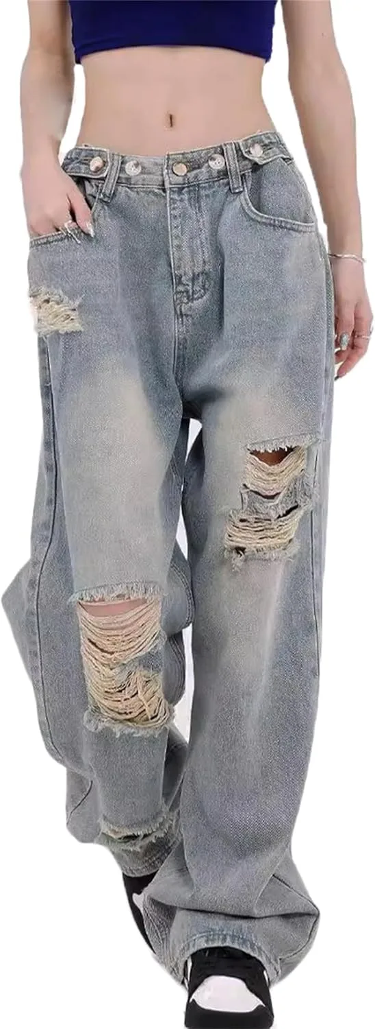 

Женские джинсы с высокой талией и прямыми штанинами ZH8FCHAN