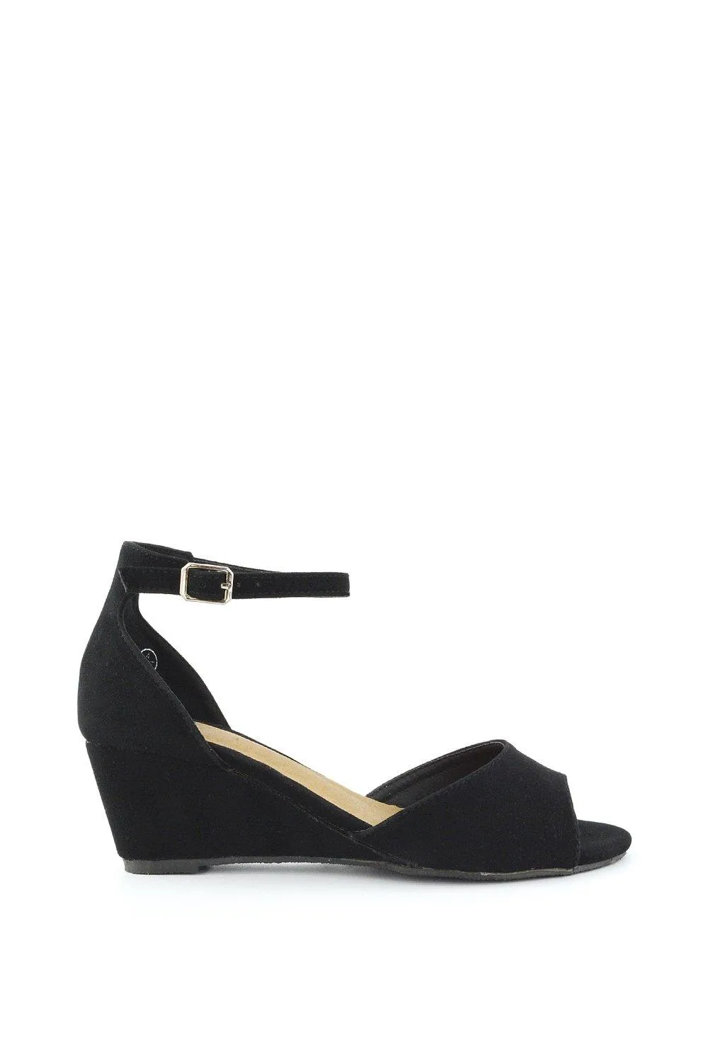 Босоножки на средней танкетке 'Lottie' Peeptoe XY London, черный — фото 4