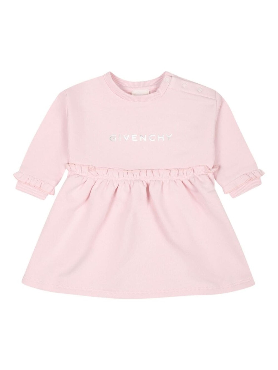 

Givenchy Kids платье с длинными рукавами и принтом логотипа, розовый