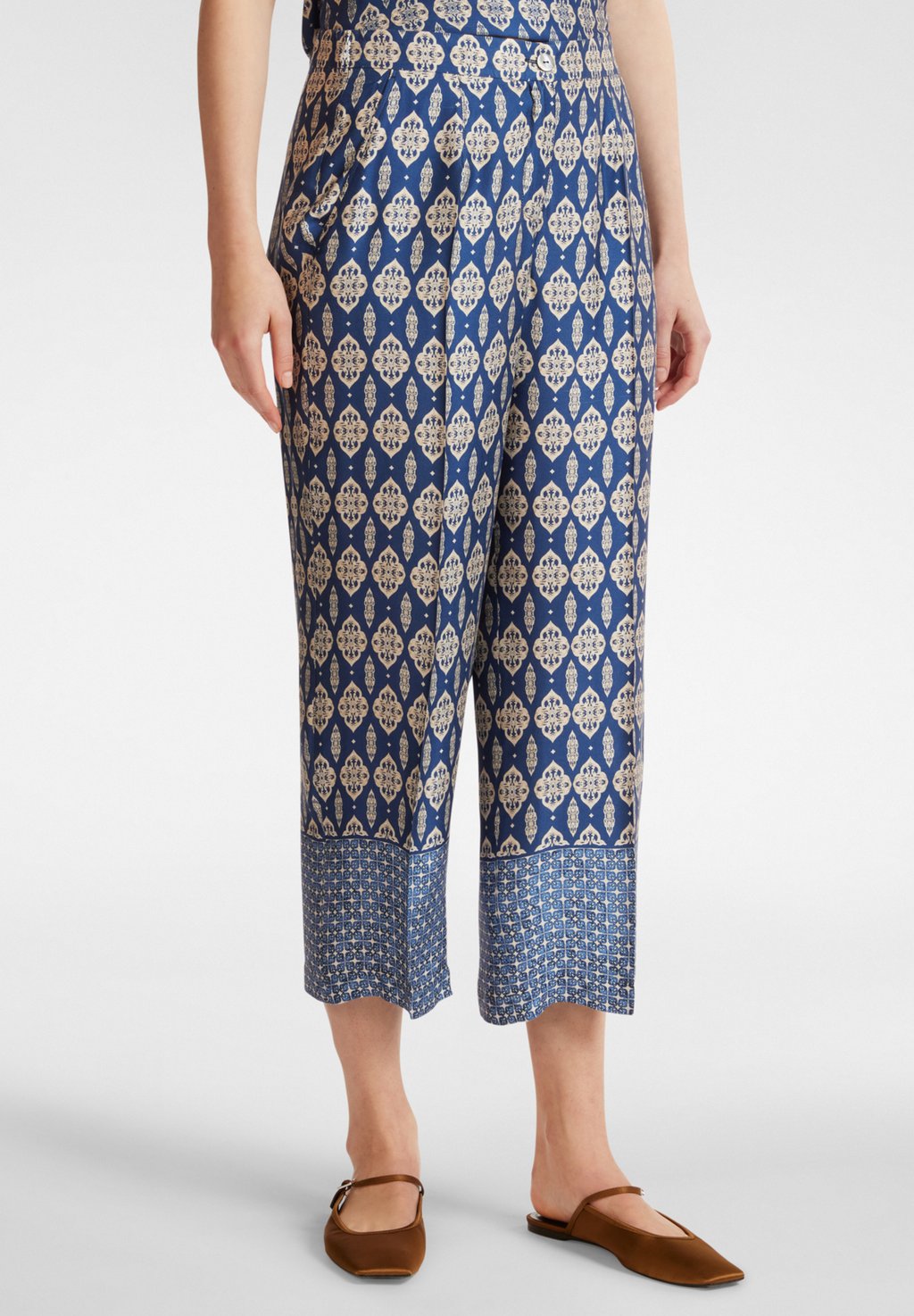 

Брюки CROPPED DALLA STAMPA ETNICA Elena Mirò, синий