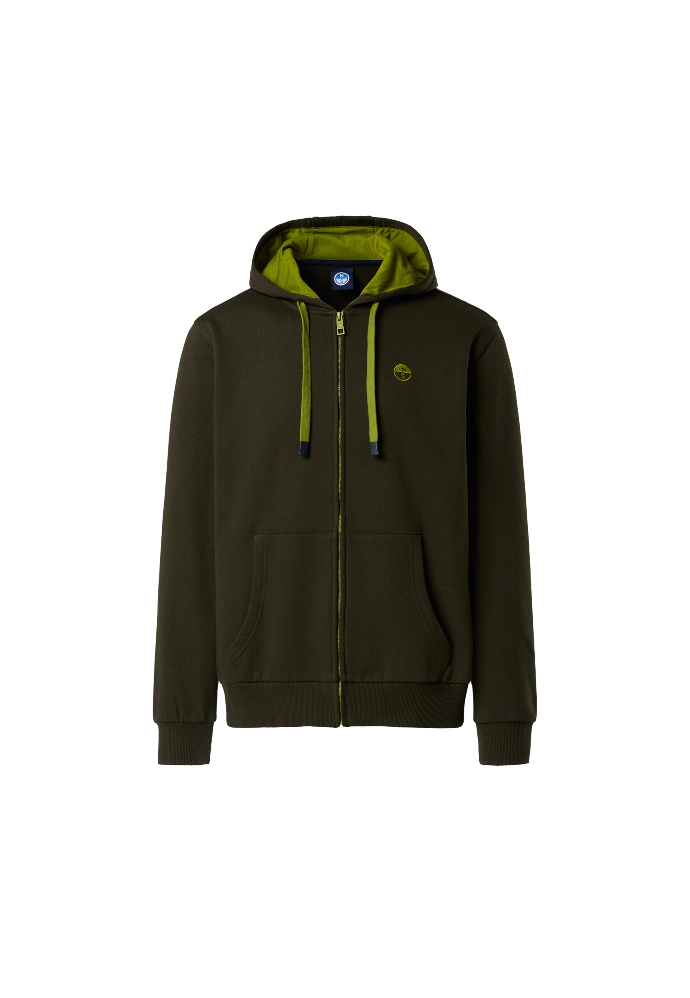 

North Sails Толстовка на молнии зеленого цвета, Зеленый, North Sails Толстовка на молнии зеленого цвета