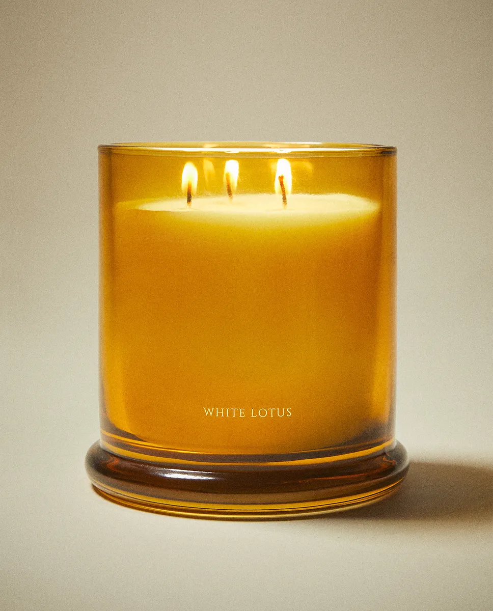 

(500 г) ароматическая свеча белого лотоса Zara Home, яркий красный