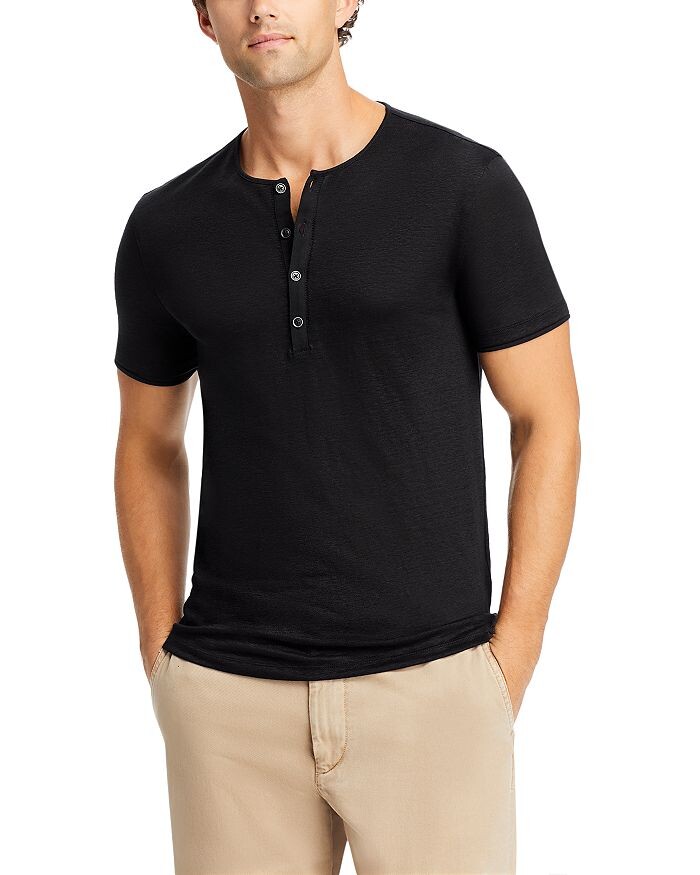 

John Varvatos Льняная футболка с короткими рукавами, черный