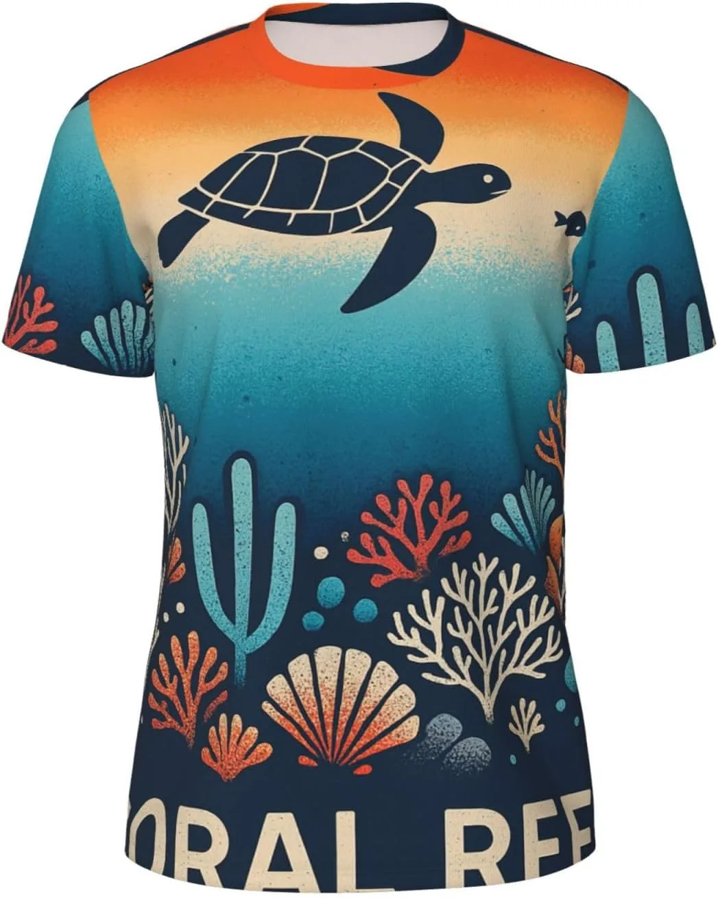 

Футболка мужская Coral Reef Print, короткий рукав, для бега и повседневной носки YANYU