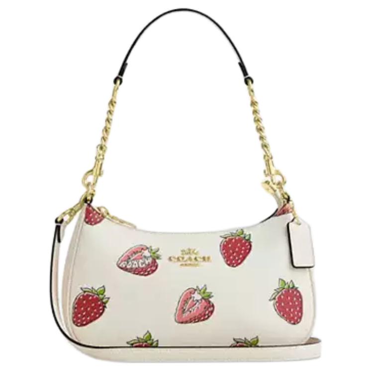 

COACH Терри с покрытием из холста через плечо сумка на пояс средний размер женский мел белый