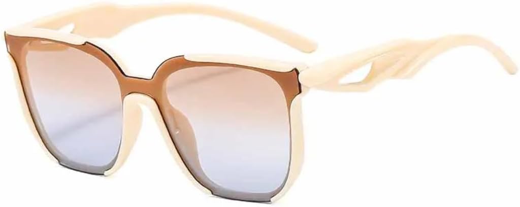 

Женские солнцезащитные очки с неровными полыми дужками, квадратные. Мужские спортивные солнцезащитные очки люкс для активного отдыха, велоспорта, с защитой UV400, цвет Beige Tea Blue