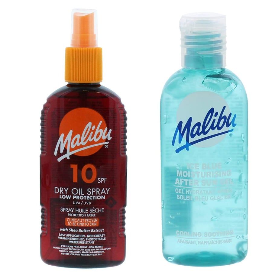 

Масло-спрей для загара Malibu SPF10 200 мл + Гель после загара 100 мл
