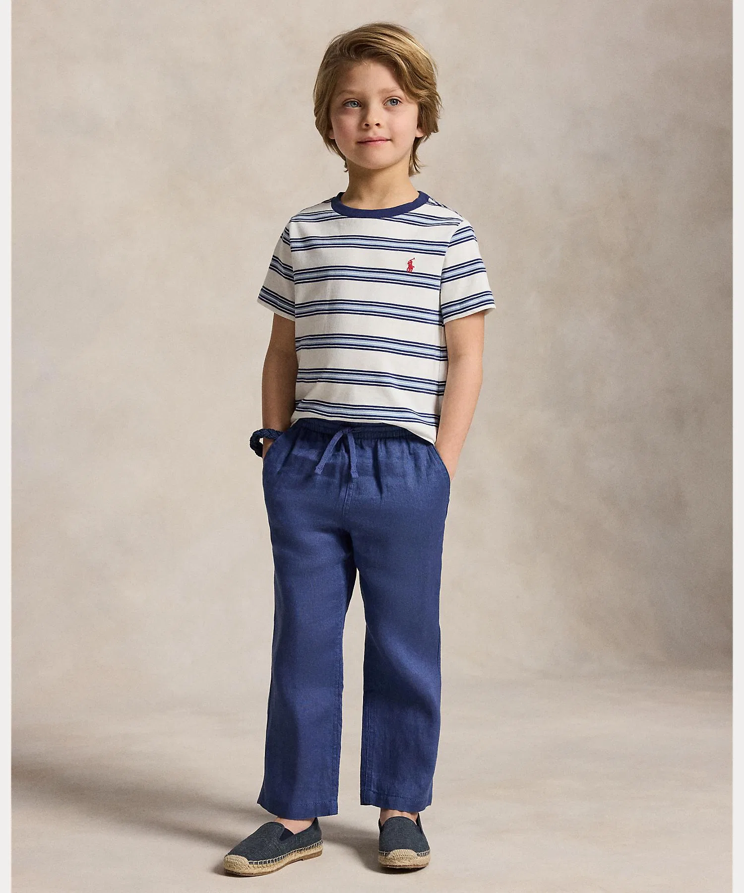 Детская футболка POLO RALPH LAUREN CHILDRENSWEAR с длинным рукавом в полоску — фото 4