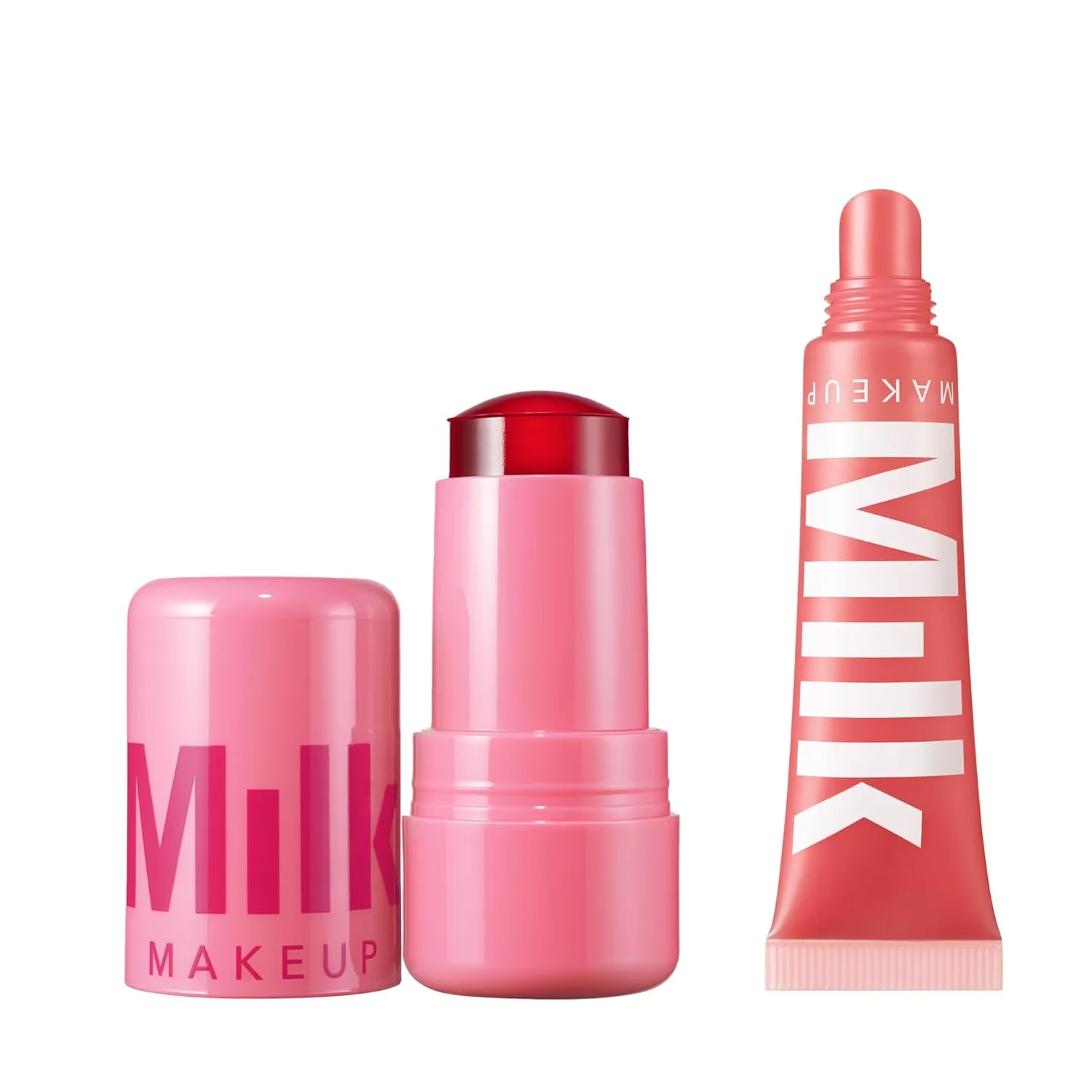 Milk Makeup Cooling Water Jelly Tint + Balmade набор - стойкий тинт для губ и щек и увлажняющий бальзам Electrolyte Lip Balm - Stain, Chill, 4,8 г, Balmade, Werk Out, 11,3 г, Pink