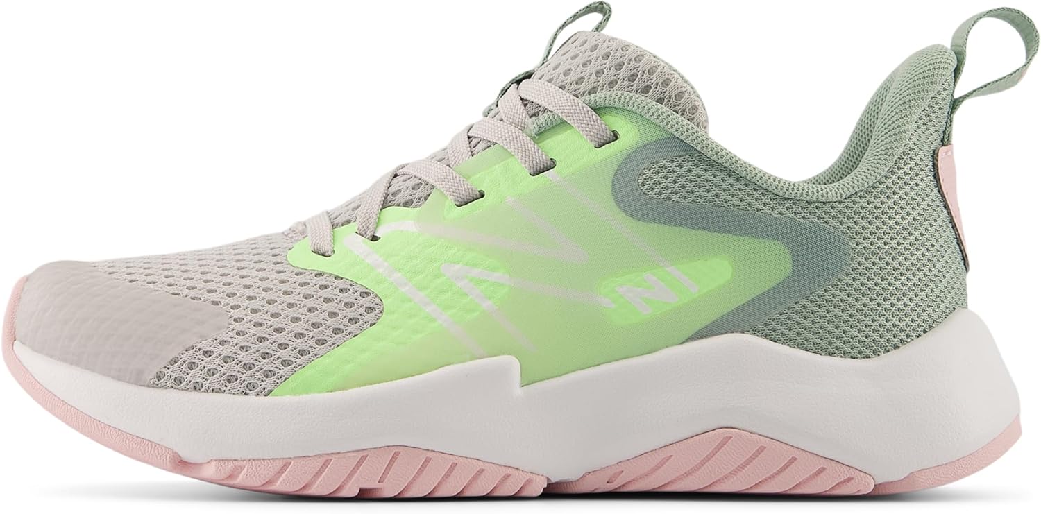 Детские кроссовки New Balance Rave Run V2 на шнуровке (унисекс), зеленый/серый/мятный — фото 2