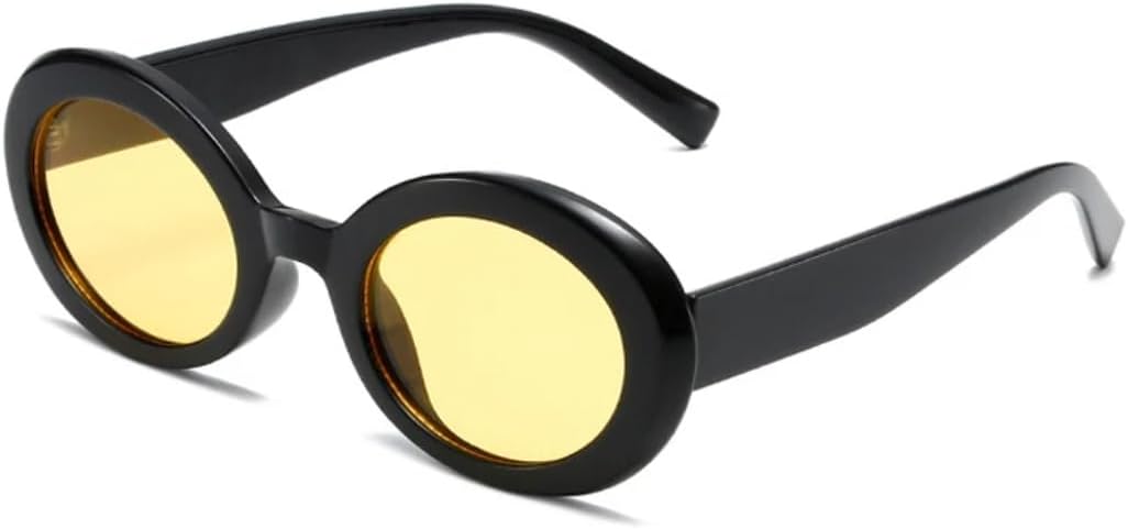 

Солнцезащитные очки для мужчин и женщин - защита UV400 - овальные линзы с градиентным покрытием из геля для занятий спортом на открытом воздухе и вождения DSVIGF, Black Yellow