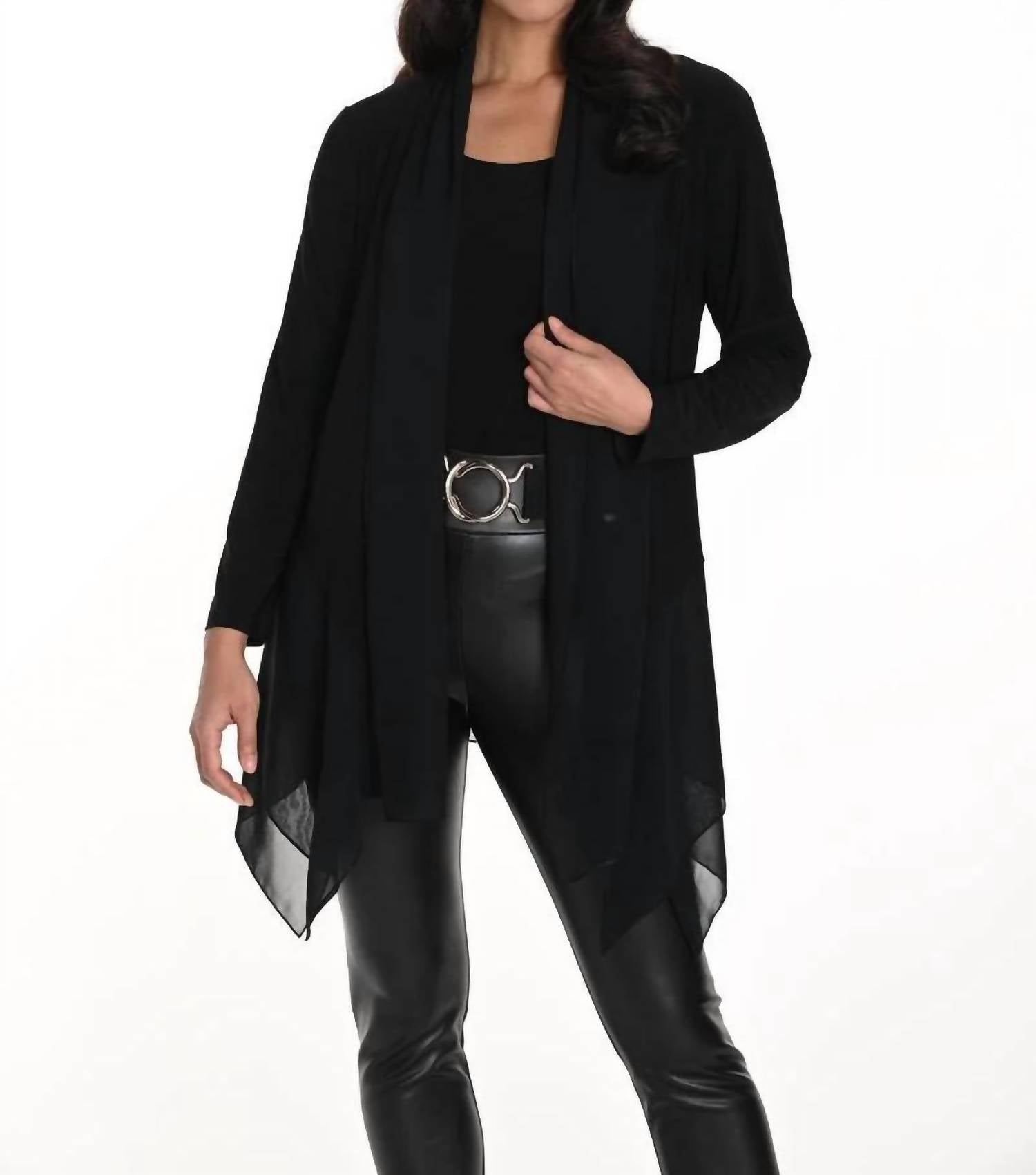 

Frank Lyman Вязаный плед поверх кардигана, черный