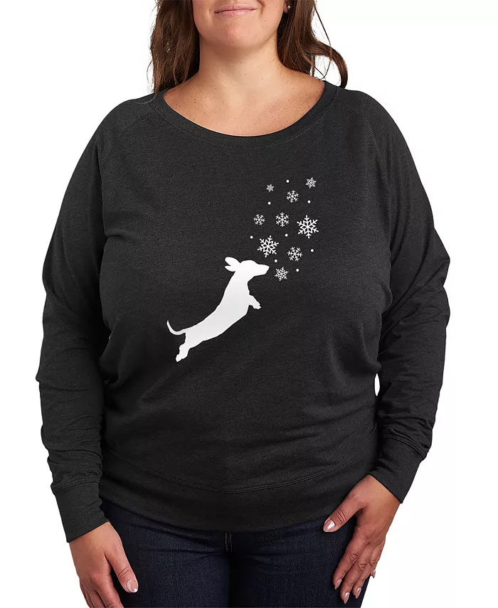 

Пуловер с принтом Dachshund Snow Plus Size Hybrid Apparel, серый