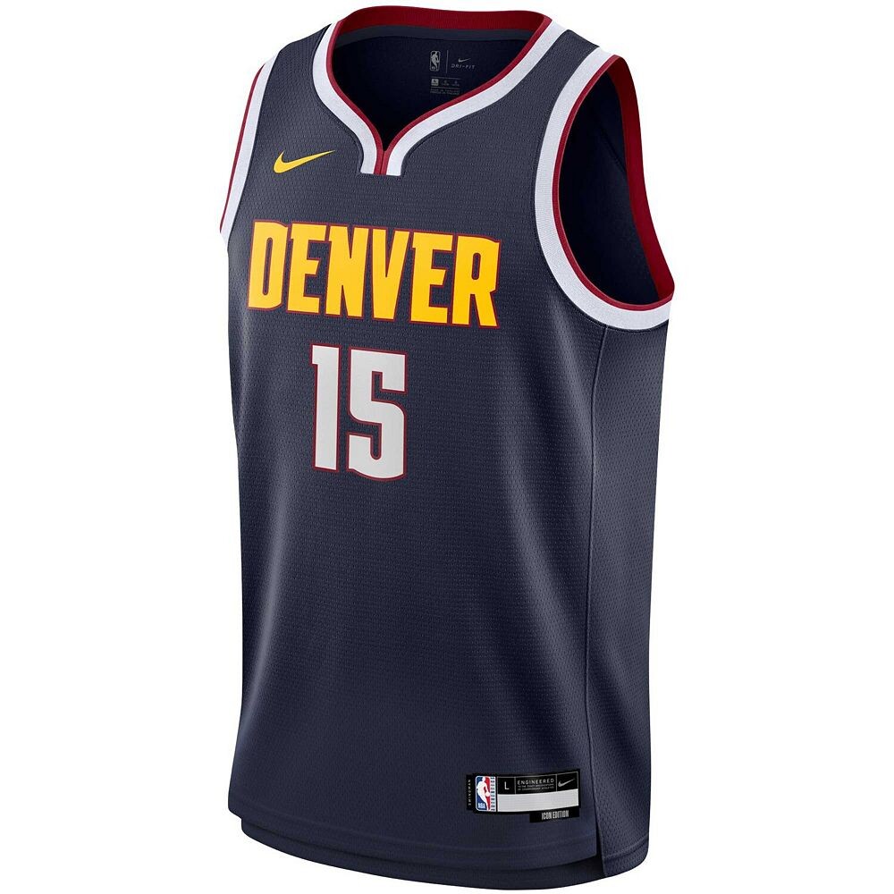 Молодежная футболка Nike Nikola Jokic Navy Denver Nuggets 2022/23 Swingman — Icon Edition, цвет Nug Navy — фото 3