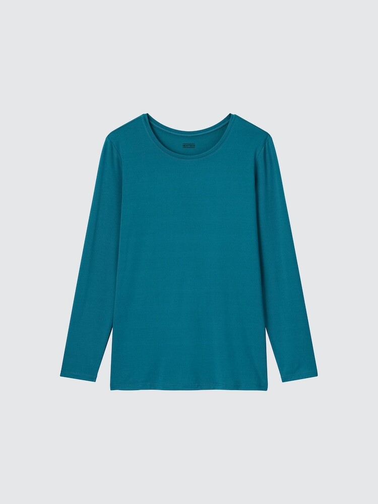 

Футболка Heattech с круглым вырезом Uniqlo, цвет 55 зеленый