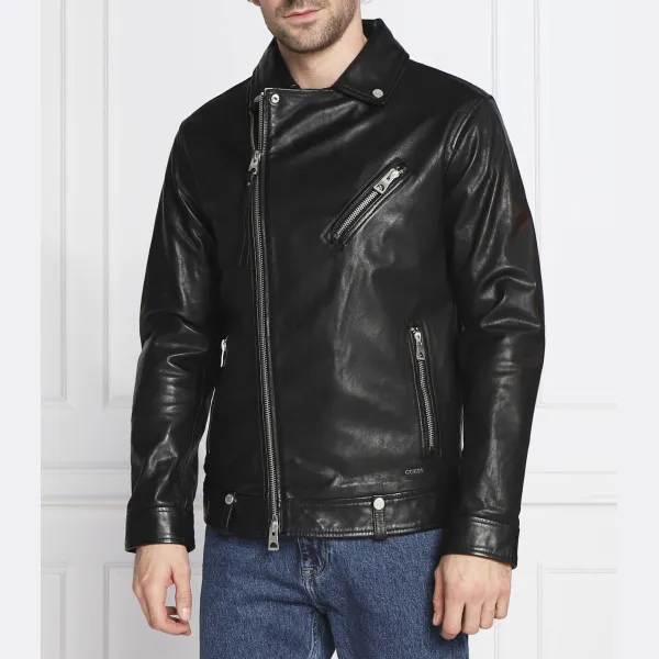 

Кожаная куртка Perfecto классического кроя Guess, черный