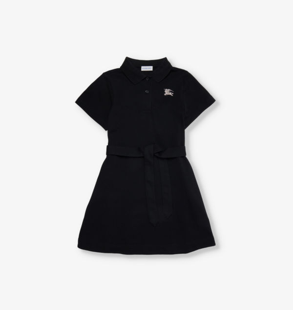 

Платье-Поло Astrid ekd из хлопка-пике с вышивкой 3-14 лет Burberry, черный