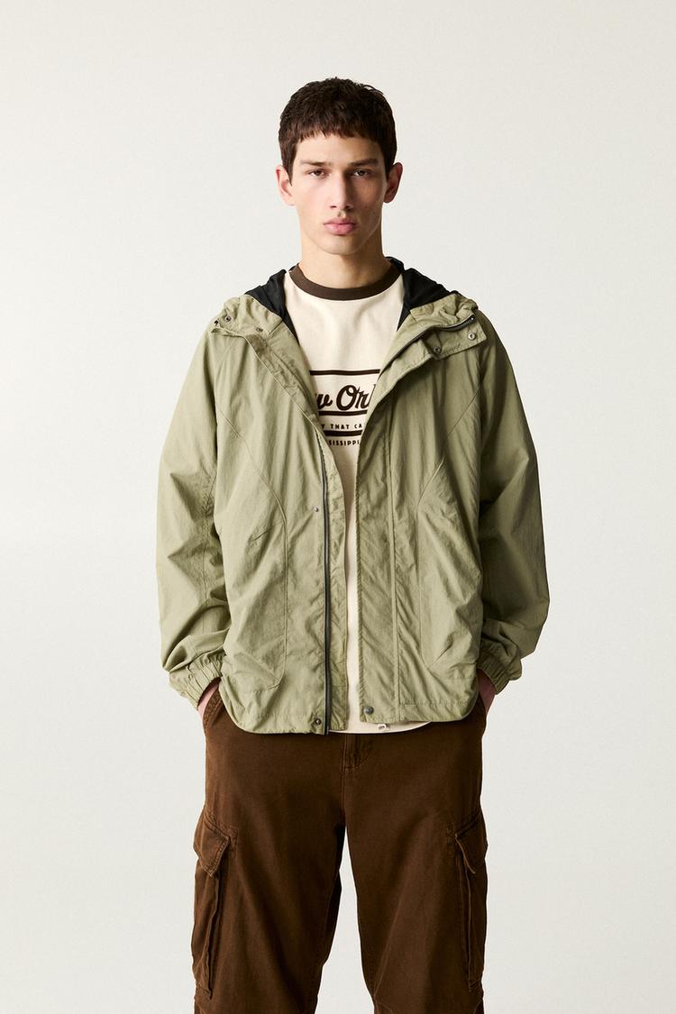 

Плащ с капюшоном Pull And Bear, хаки