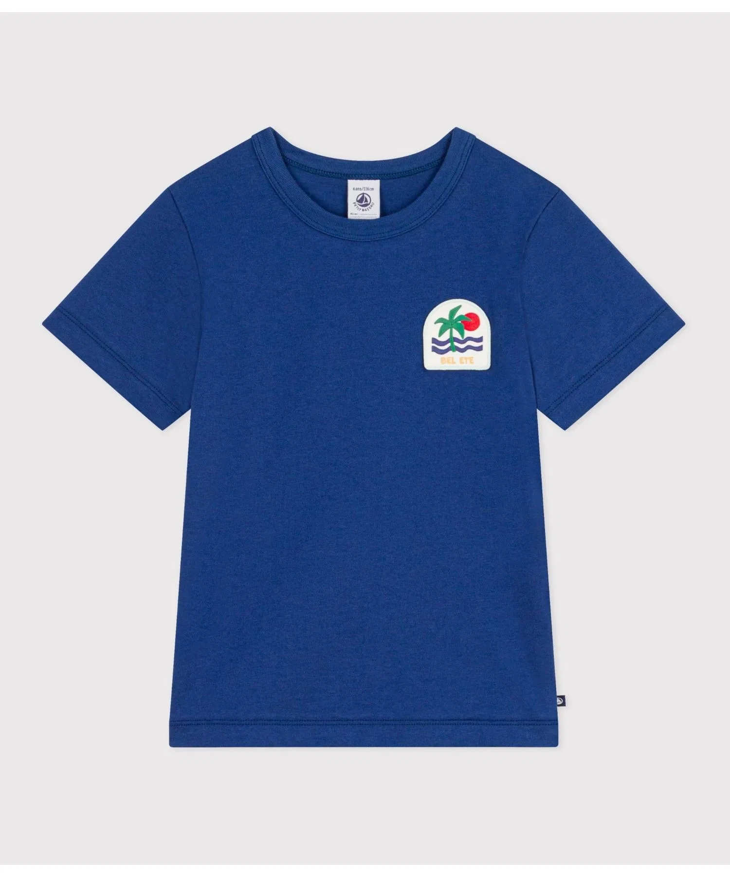 Детская футболка с нашивкой PETIT BATEAU синяя