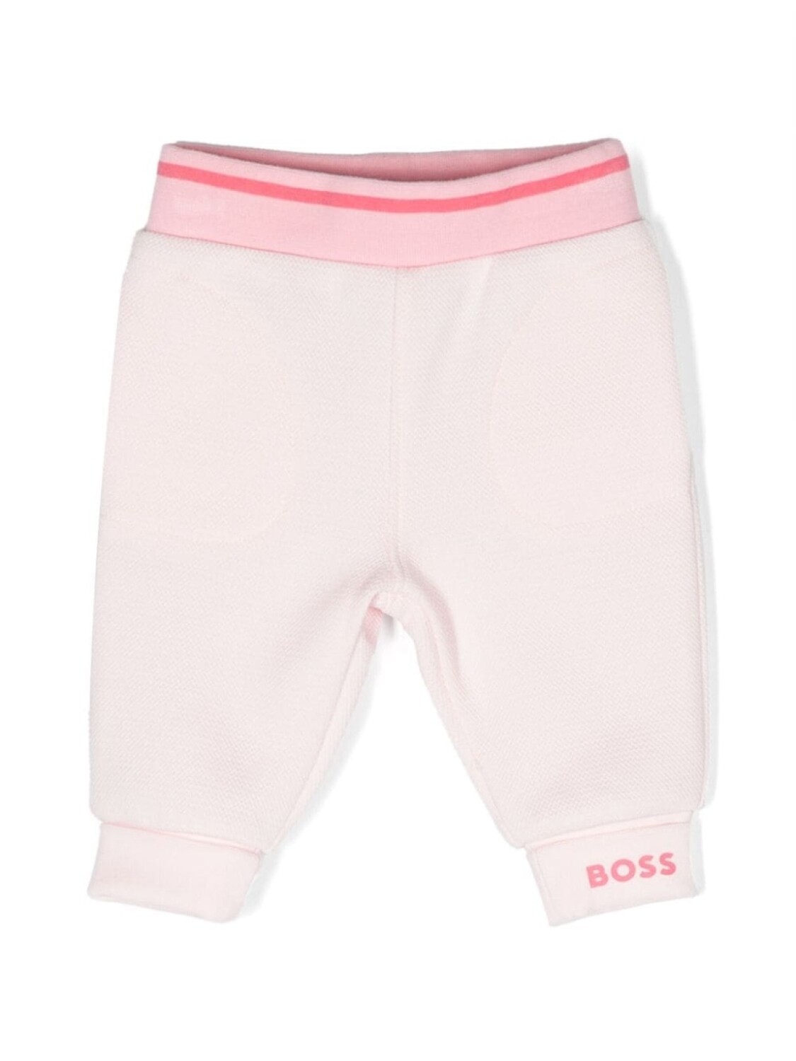 

BOSS Kidswear брюки из ткани пике с логотипом, розовый