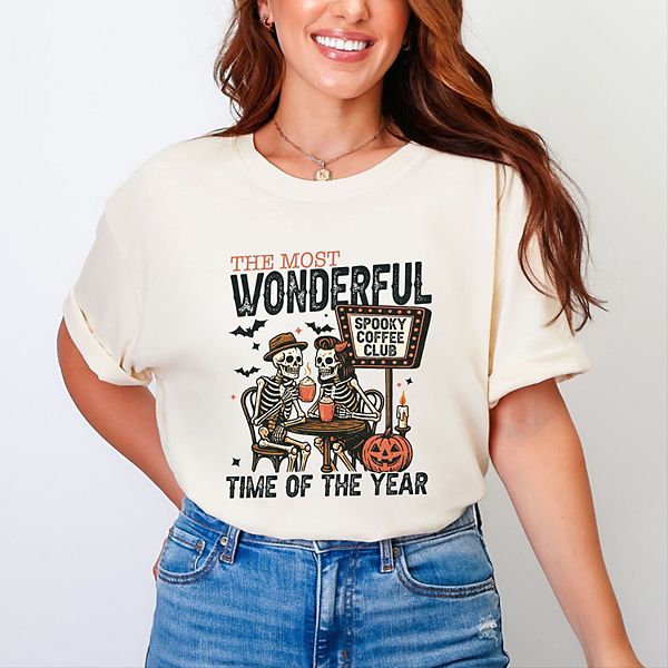 

Футболка Halloween wonderful time of the year skeletons, garment dyed Simply Sage Market, Ivory, Зеленый, Футболка Halloween wonderful time of the year skeletons, garment dyed Simply Sage Market, Ivory