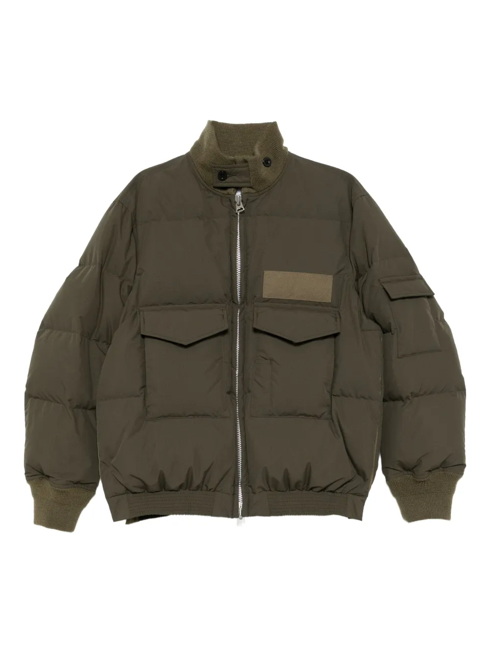 

Пуховик на молнии SACAI, зеленый