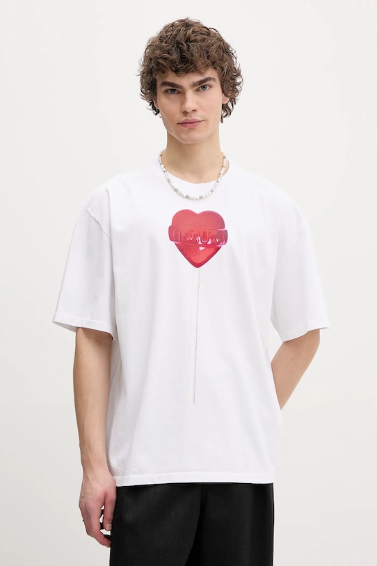 

Футболка хлопковая Lollipop Heart Print Boxy Fit Fiorucci, белый