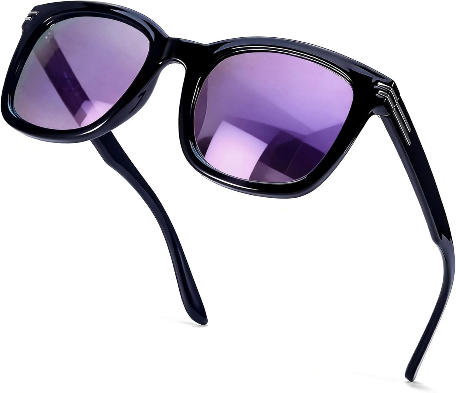 

Поляризованные солнцезащитные очки SIPHEW для женщин/мужчин | Солнцезащитные очки с крупной оправой и защитой от УФ-излучения UV400 | Большие квадратные зеркальные линзы S-образной формы, A07-black Frame Deep Purple Mirror Lens