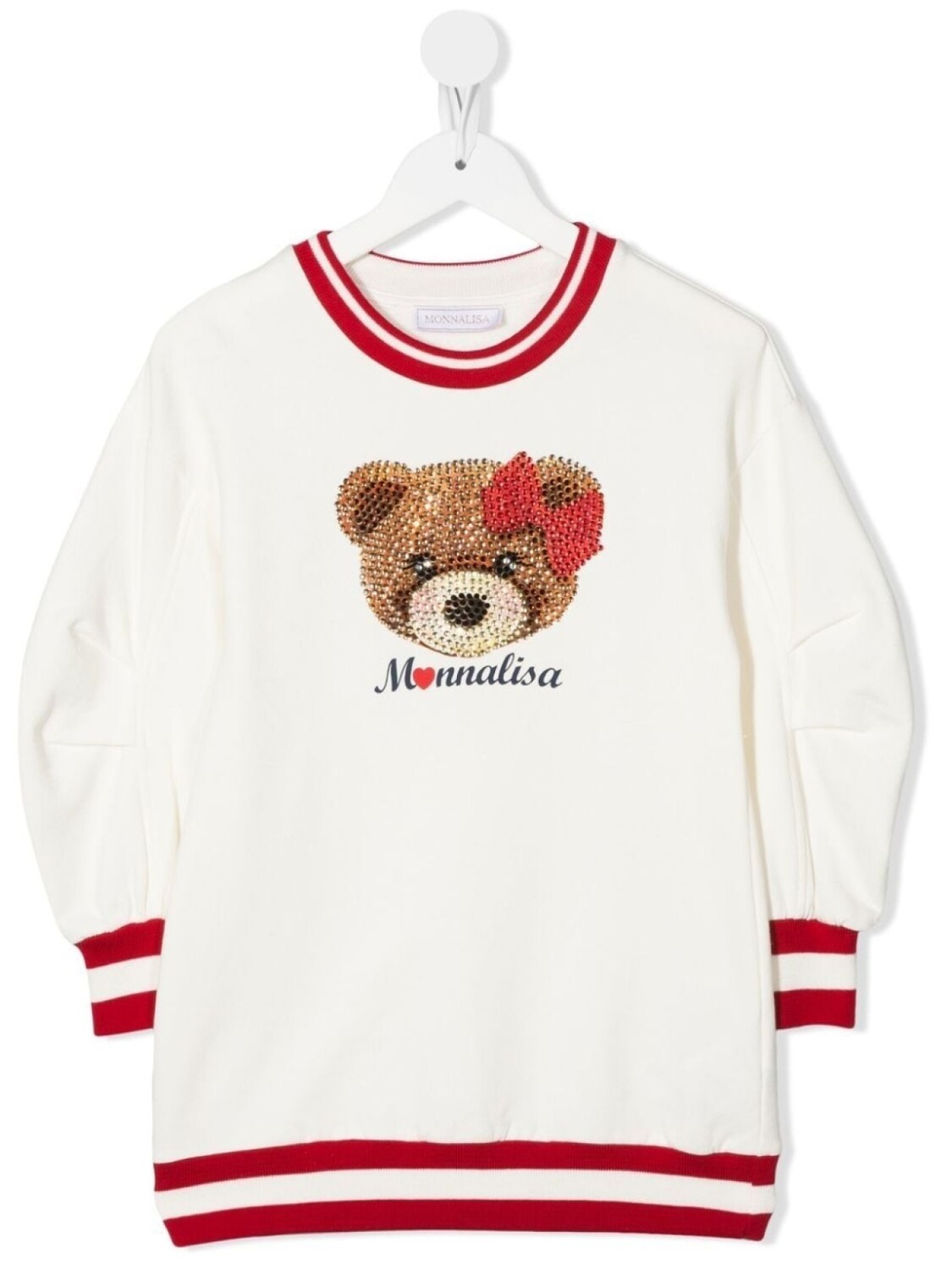 

Monnalisa свитер Teddy Bear со стразами, нейтральный цвет