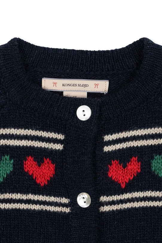 Детский кардиган с добавлением шерсти BELOU KNIT CARDIGAN Konges Sløjd, темно-синий — фото 4