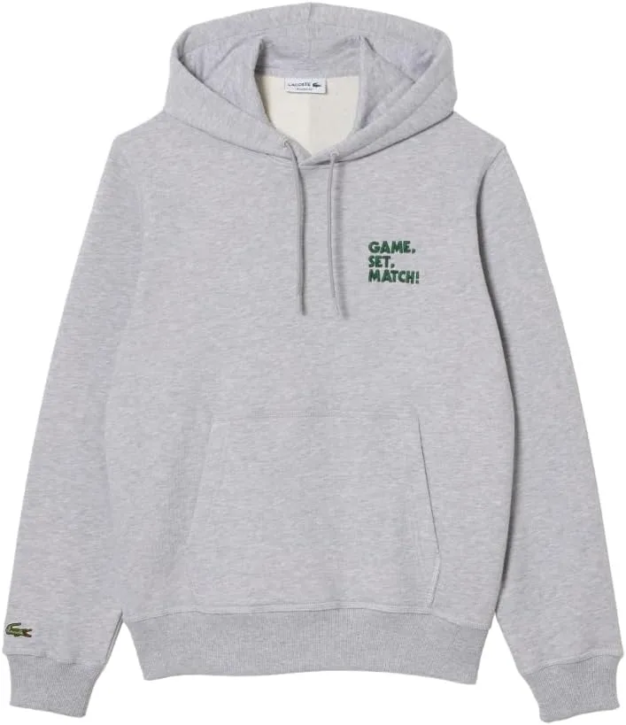 Толстовка Lacoste мужская свободного кроя с капюшоном и надписью, зеленый
