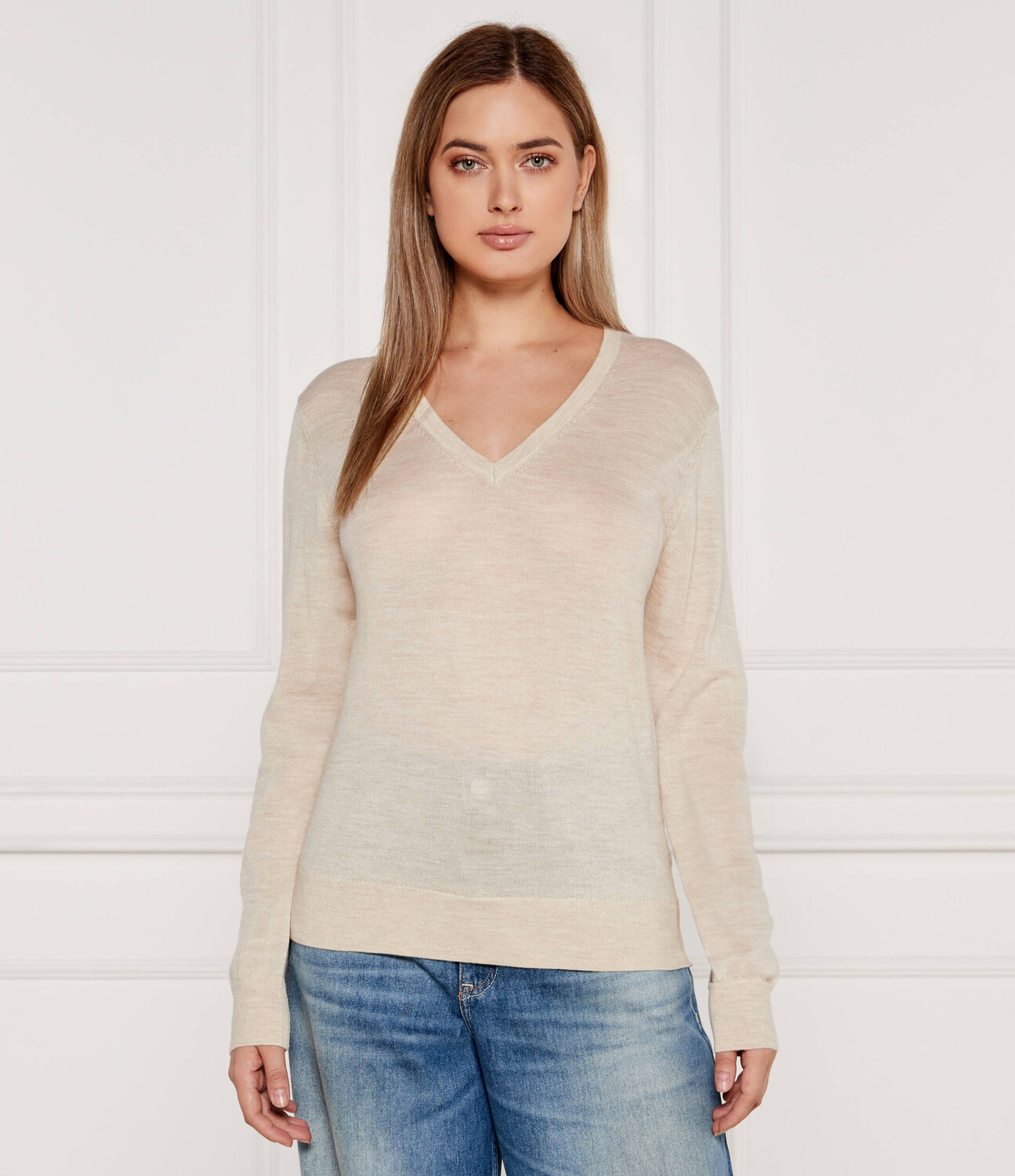 

Свитер из шерсти Tommy Hilfiger Regular Fit, кремовый