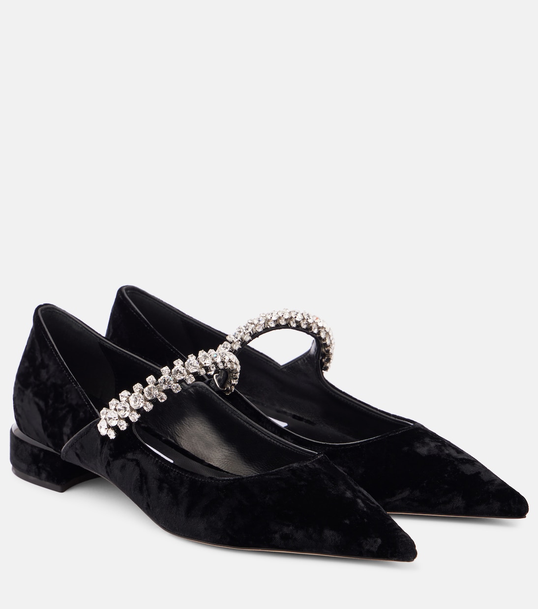Бархатные балетки Bing с декором Jimmy Choo, черный