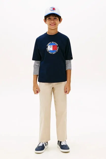 Футболка детская с принтом Tommy Hilfiger, синий — фото 3