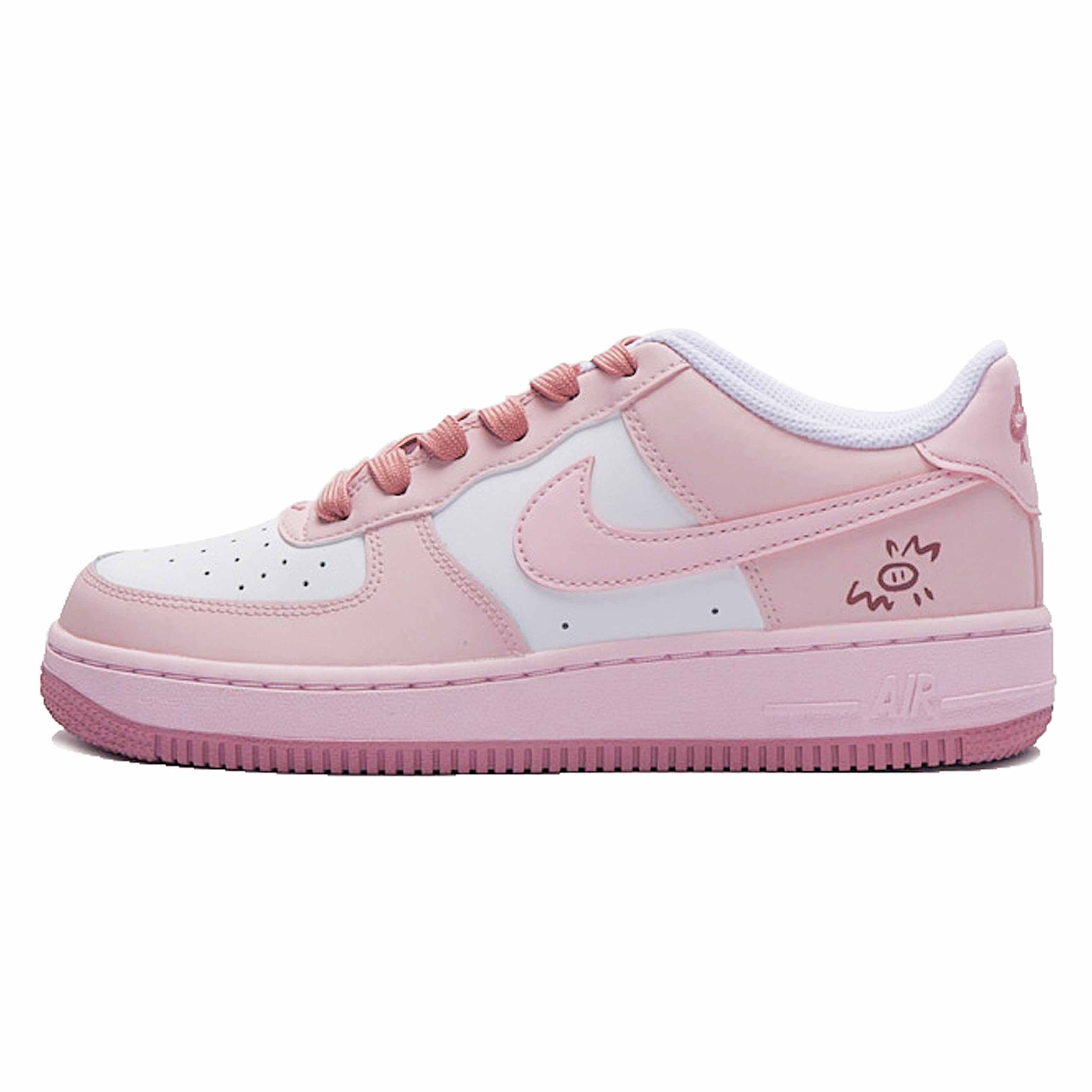 

Nike Air Force 1 Low Slip Resistant низкие детские скейтбординг кроссовки pink white для подростков