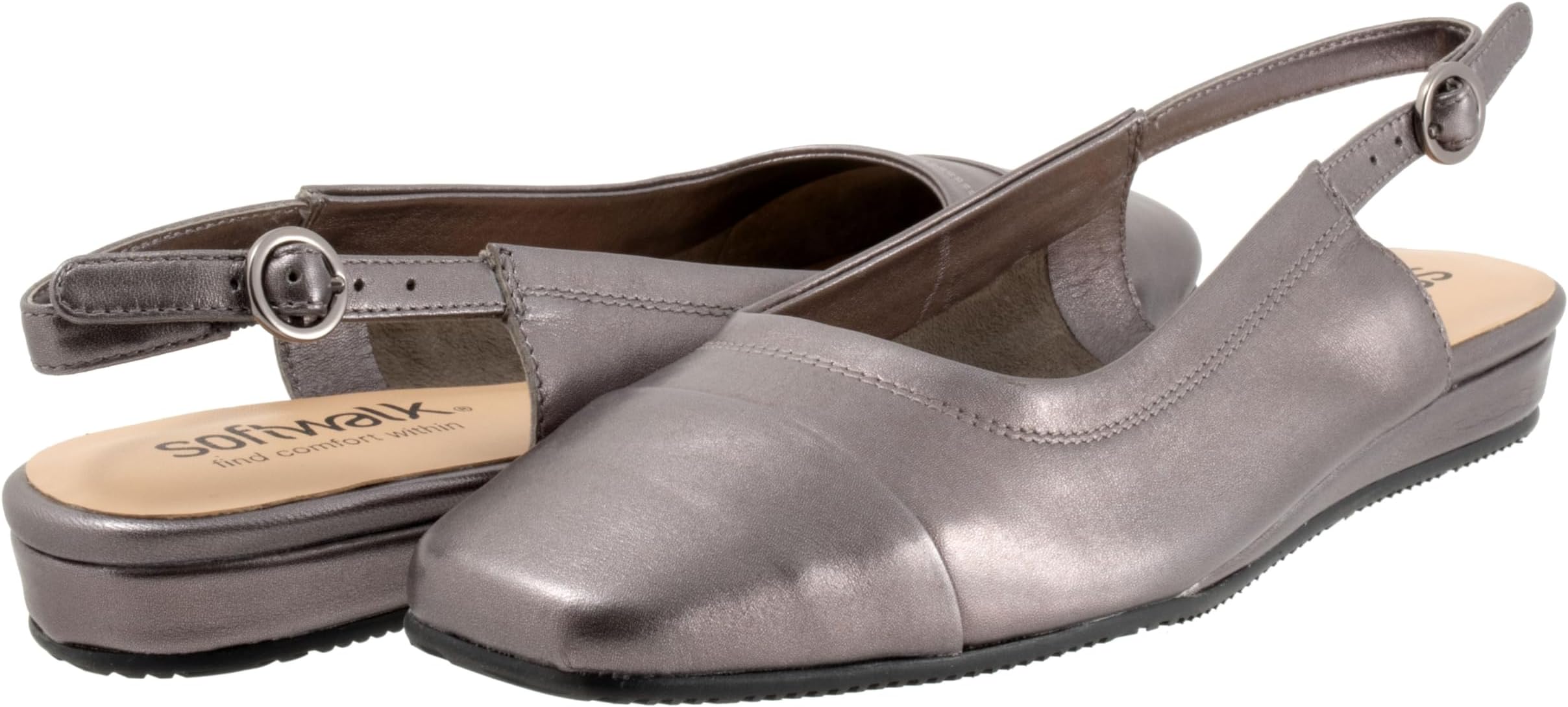 Балетки SoftWalk Vittoria, Pewter Metal