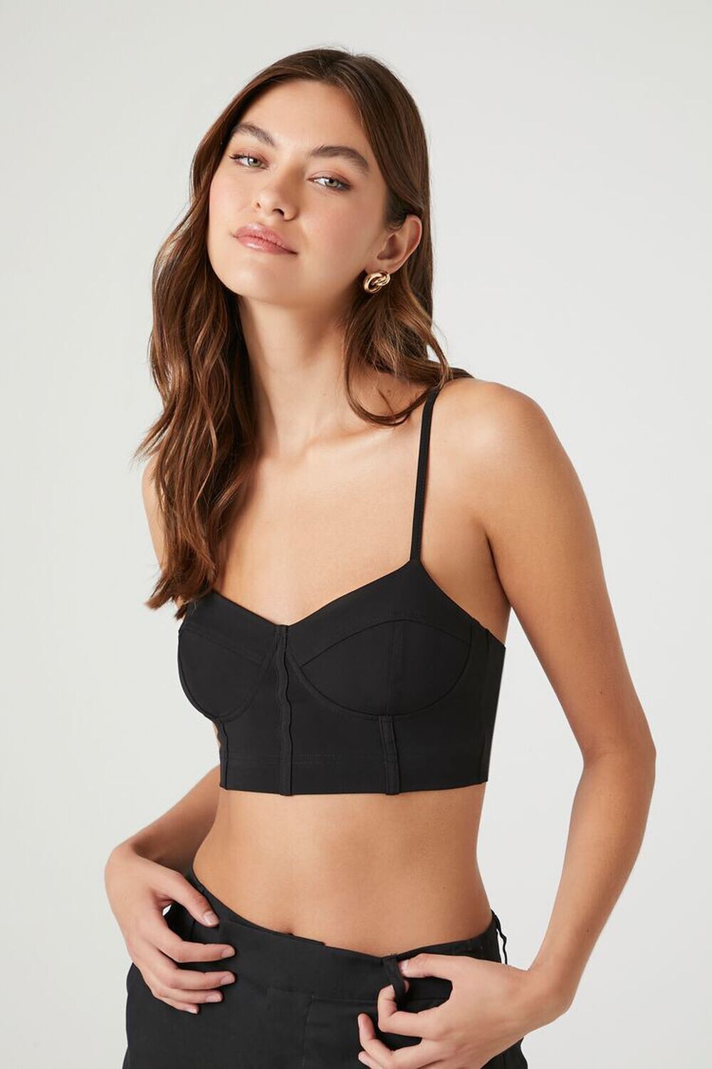 

Укороченный топ с завязками Caged Sweetheart Forever 21, черный