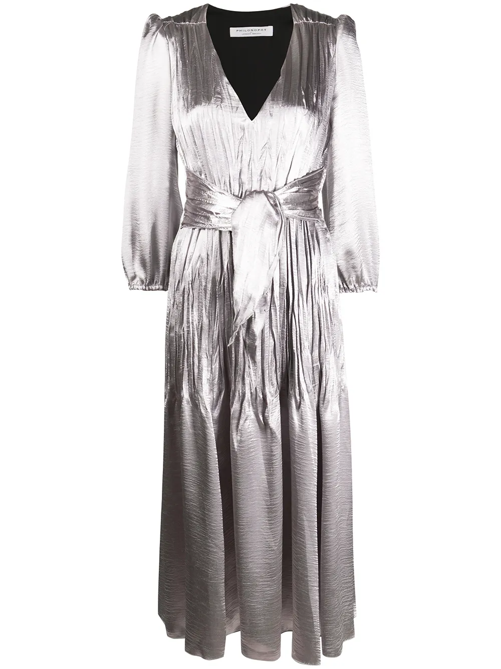 

Платье со сборками с эффектом металлик Philosophy Di Lorenzo Serafini, серебристый