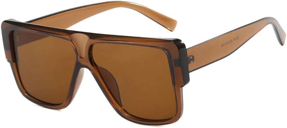 

Модные солнцезащитные очки большого размера для женщин, ретро-градиентные солнцезащитные очки для мужчин, трендовые оранжево-синие солнцезащитные очки TKKTLLT, Brown Tea