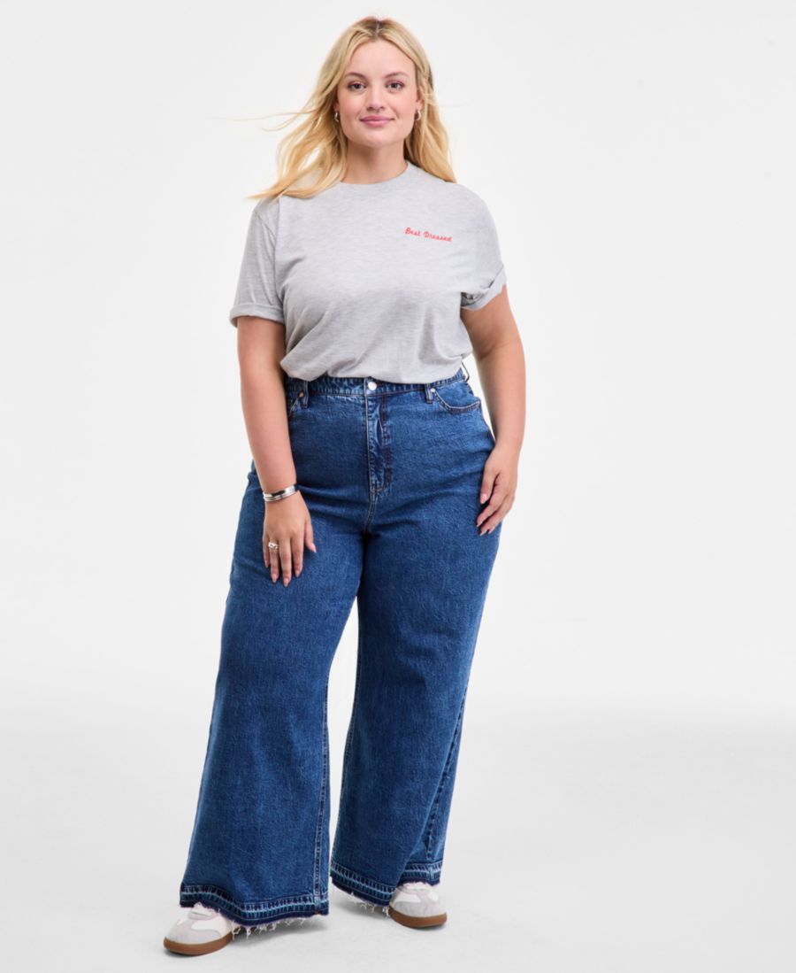 

Модные джинсы с высокой посадкой и широкими штанинами больших размеров On 34th, Amenia Wash