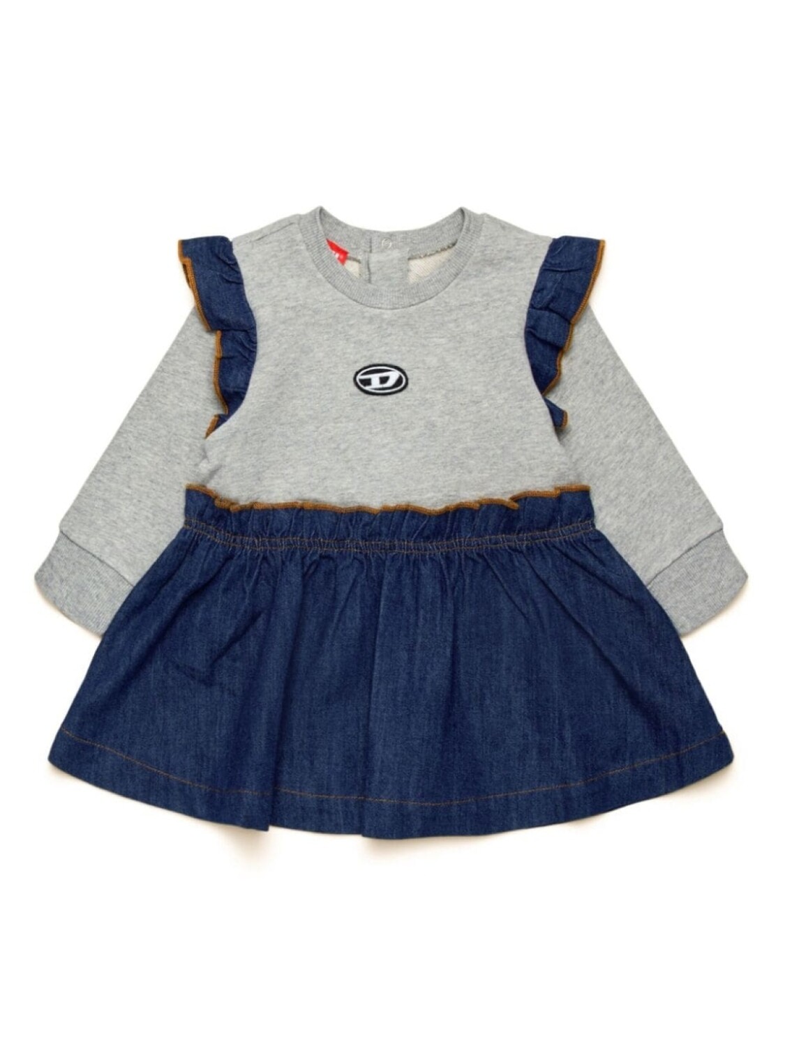 

Diesel Kids джинсовое платье с вышитым логотипом, синий