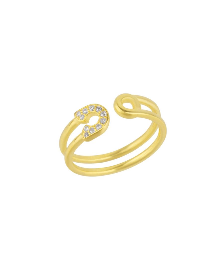 

Кольцо из стерлингового серебра с инкрустацией драгоценными камнями и булавкой Spero London, Gold