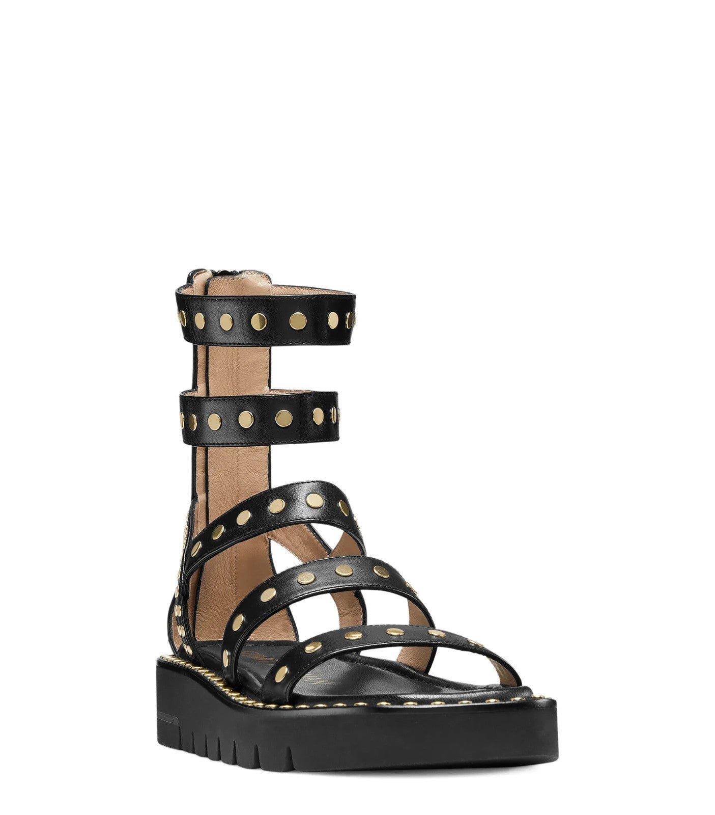 Стюарт Вайцман Gala Lift Studs Gladiator Женские черные кожаные сандалии Stuart Weitzman — фото 2