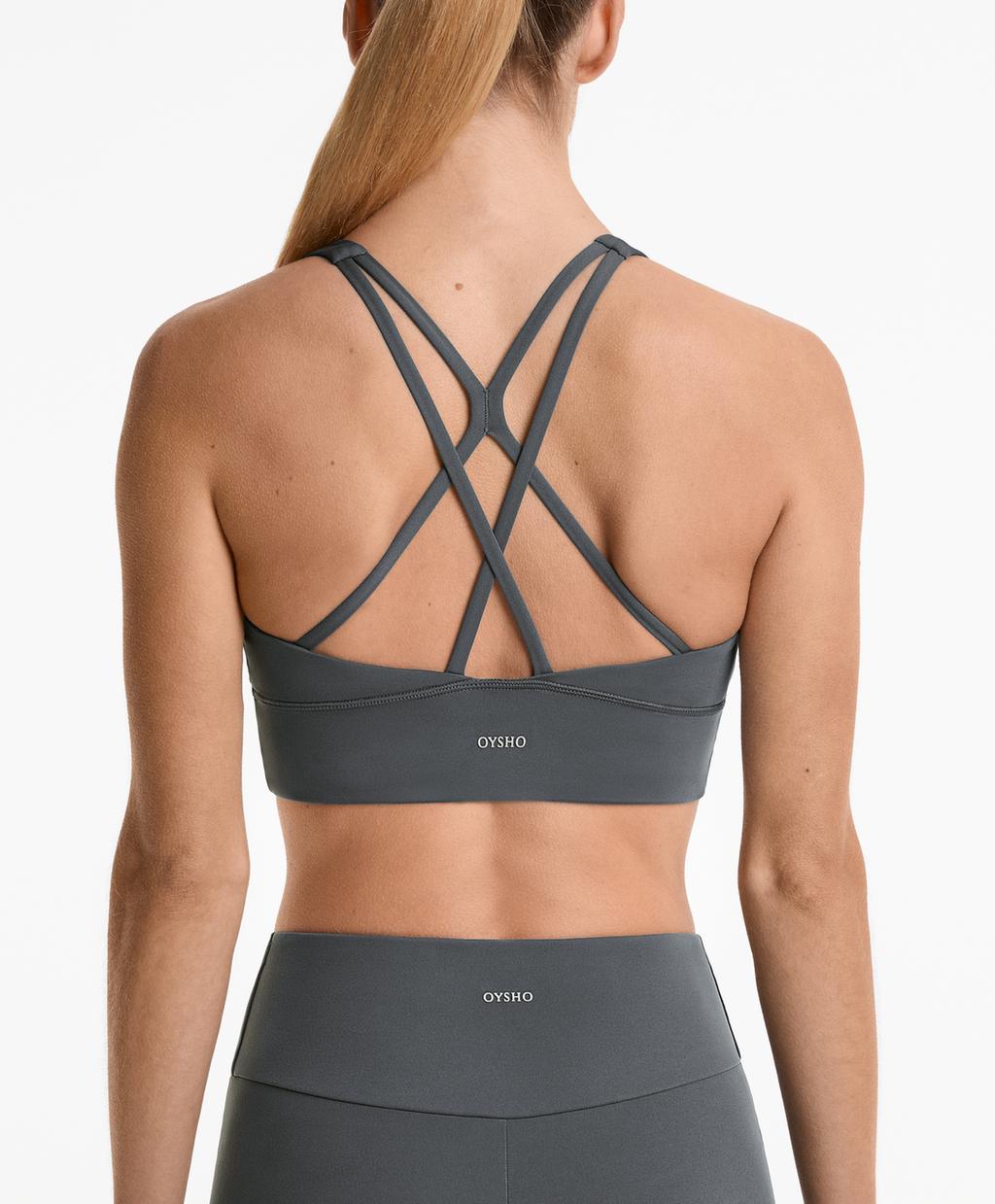 

Спортивный бюстгальтер comfortlux средней поддержки с чашечками Oysho, цвет Dark Petrol Blue